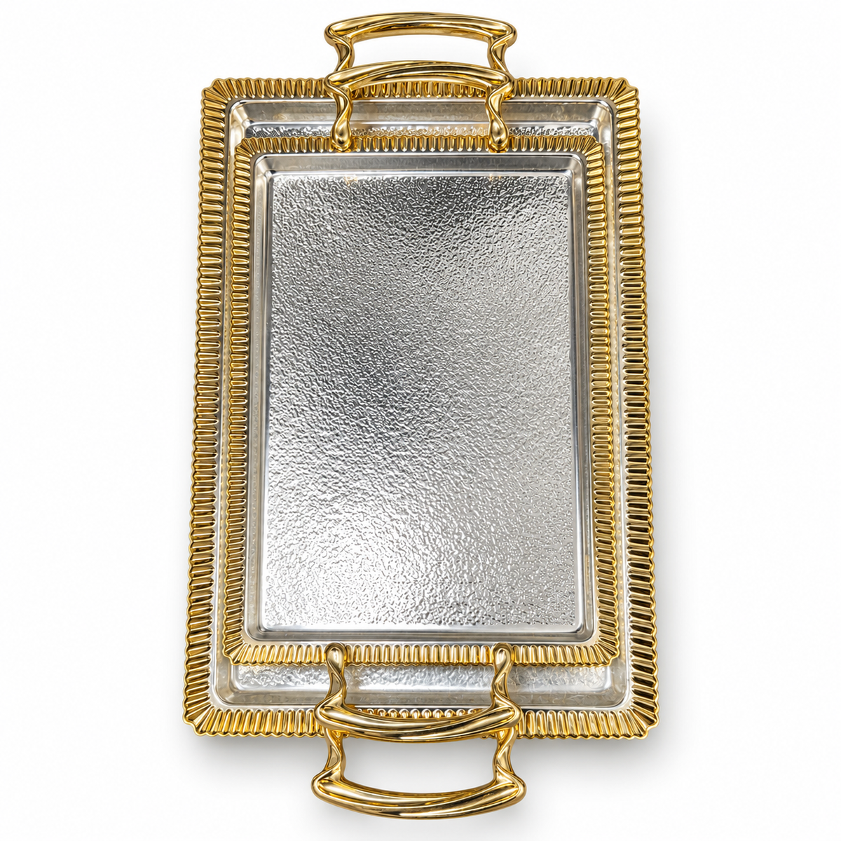 Dienbladset zilver met gouden rand – hoofd