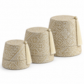 Driedelige feshoedset crème-goud – hoofd