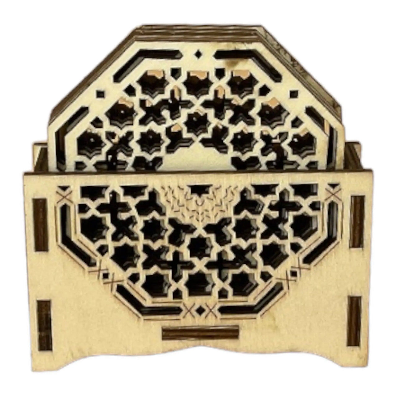 Geometrische houten glas onderzetters - Bazaarwinkel