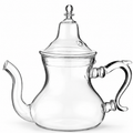 Glazen theepot van 1,7 liter op witte achtergrond
