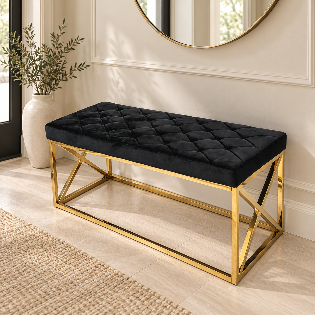 Halbank black met goudkleurig onderstel - sfeerfoto