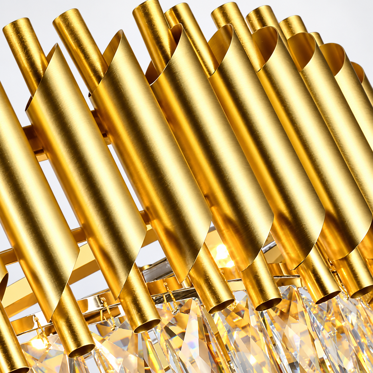 Detail van Hanglamp Queen Gold met kristallen