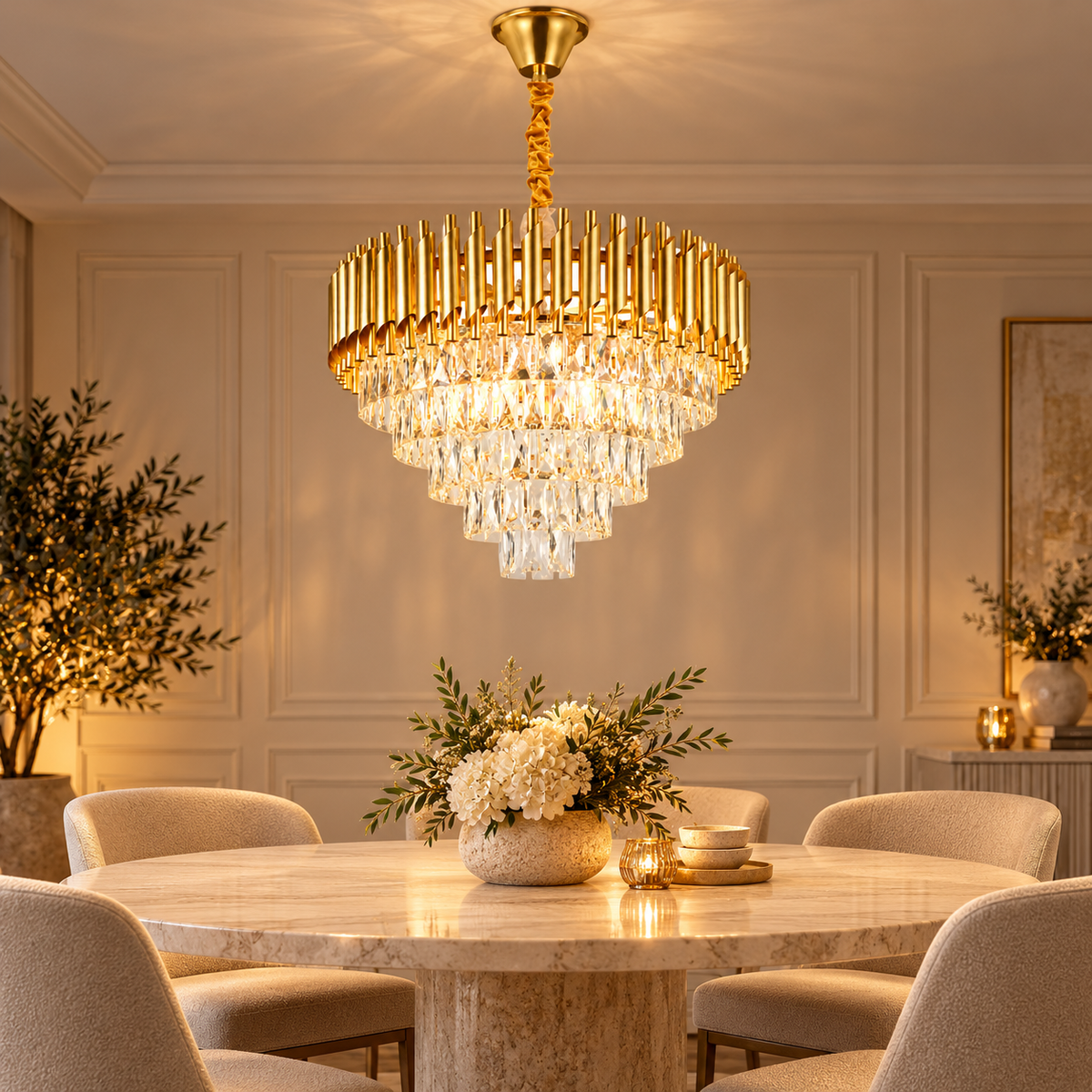 Hanglamp Queen Gold in een stijlvol interieur
