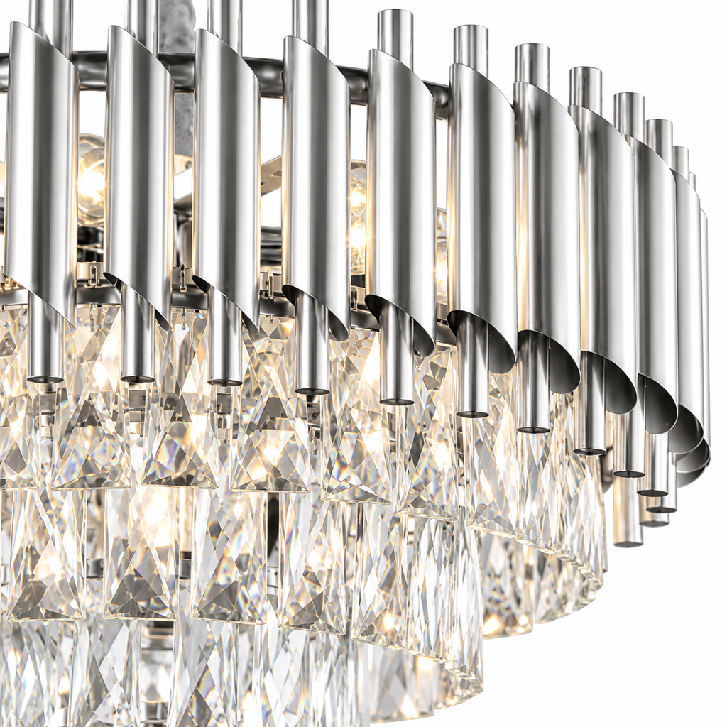 Detail van Hanglamp Queen Silver met kristallen