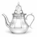 Zilveren inductie theepot Unay op witte achtergrond