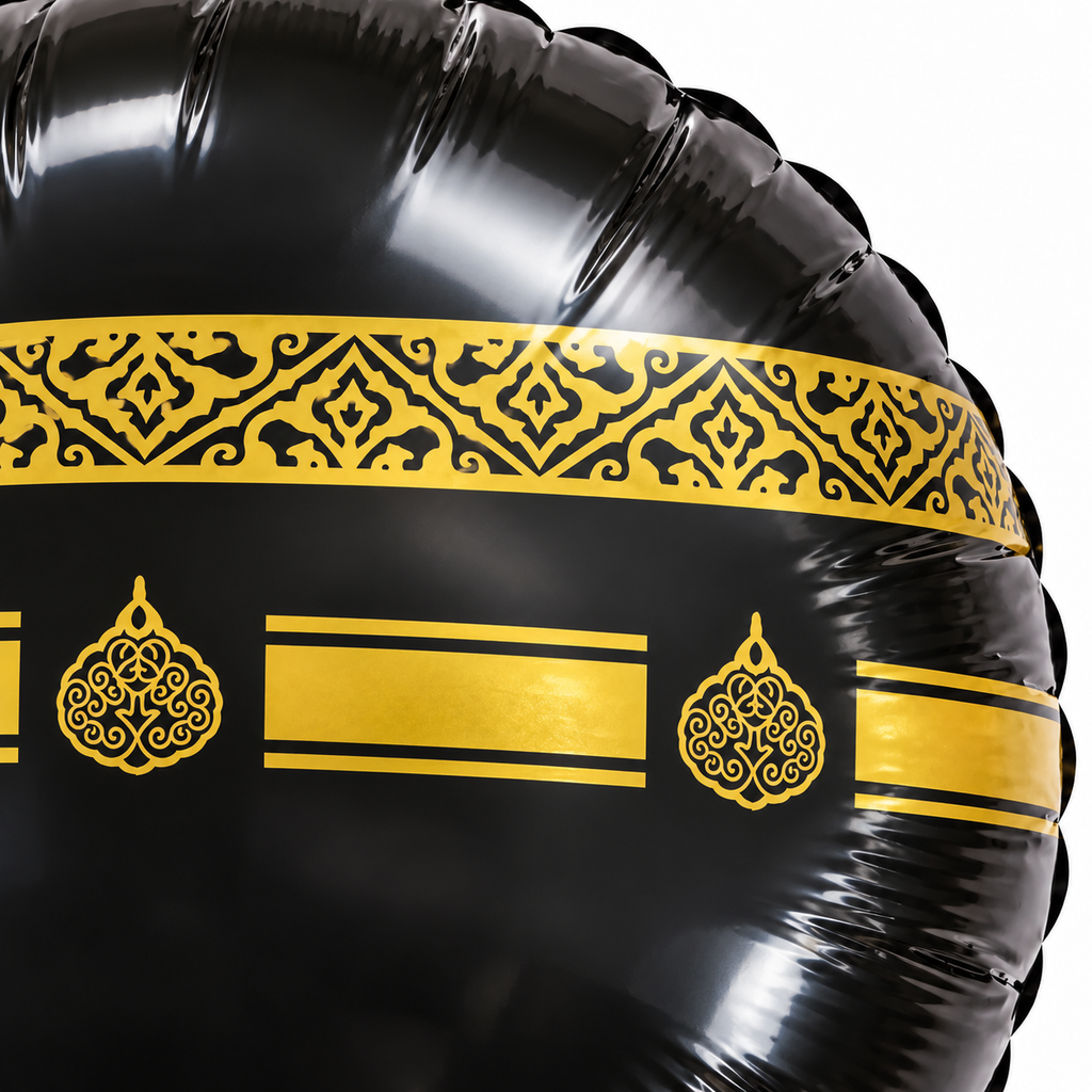 Detail gouden patroon van ronde Kaäba folieballon
