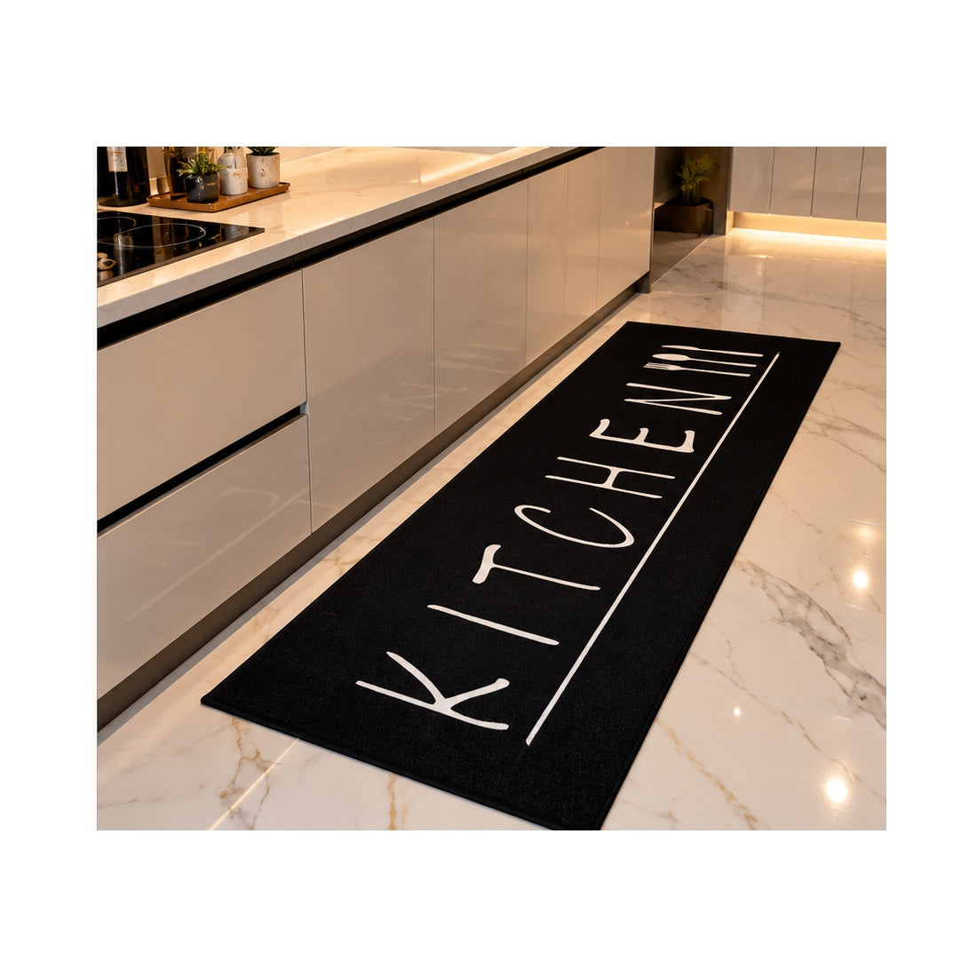 Keukenloper KITCHEN zwart sfeerfoto