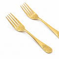 Kleine gouden vorkjes met siermotief, set van 6, 16 cm