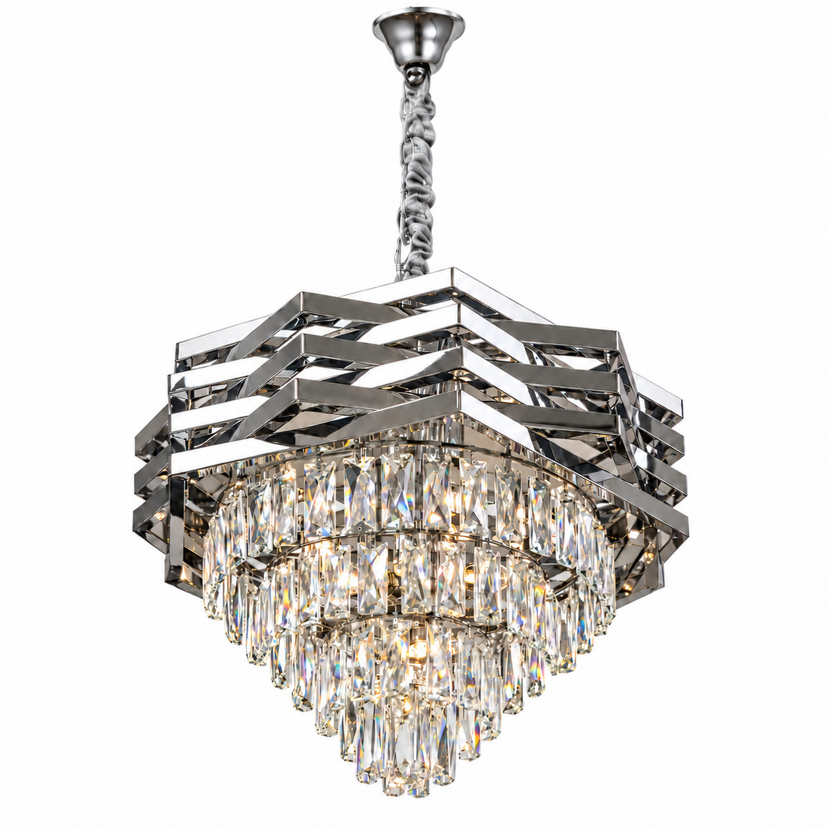 Kristallen hanglamp chroom - volledige productfoto