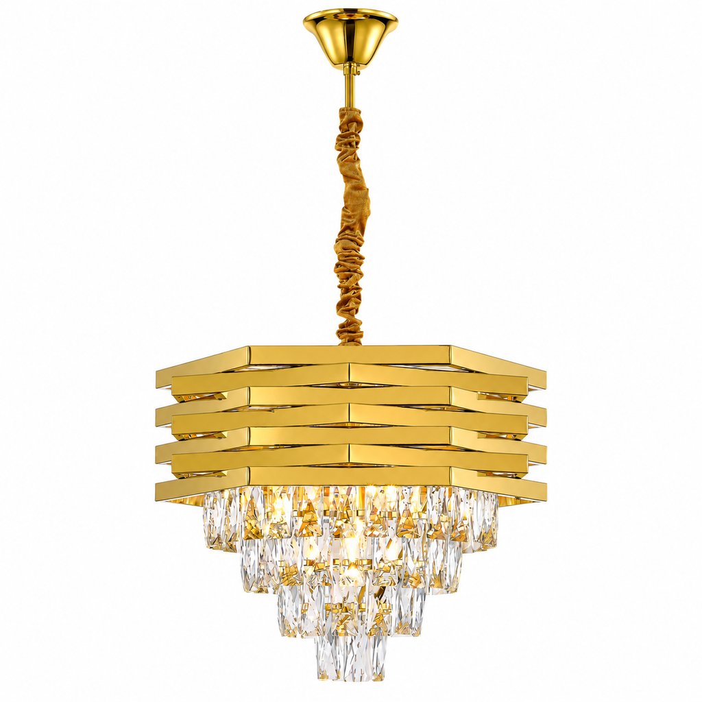 Kristallen hanglamp goud