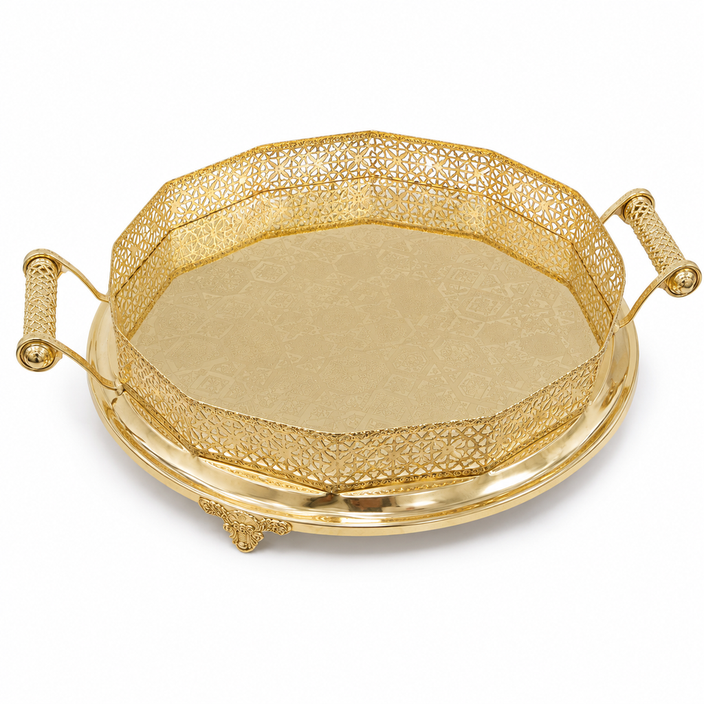 Traditioneel Marokkaans dienblad goud – productfoto