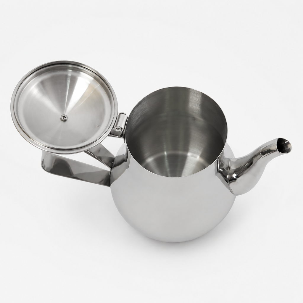 Marokkaanse theepot Nador met geopend scharnierdeksel