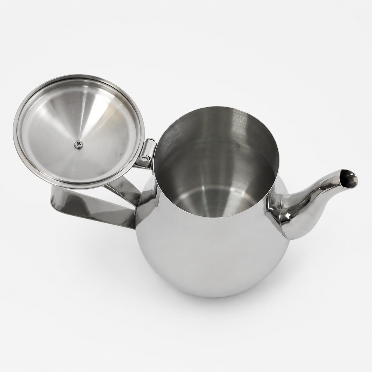 Marokkaanse theepot Nador met geopend scharnierdeksel