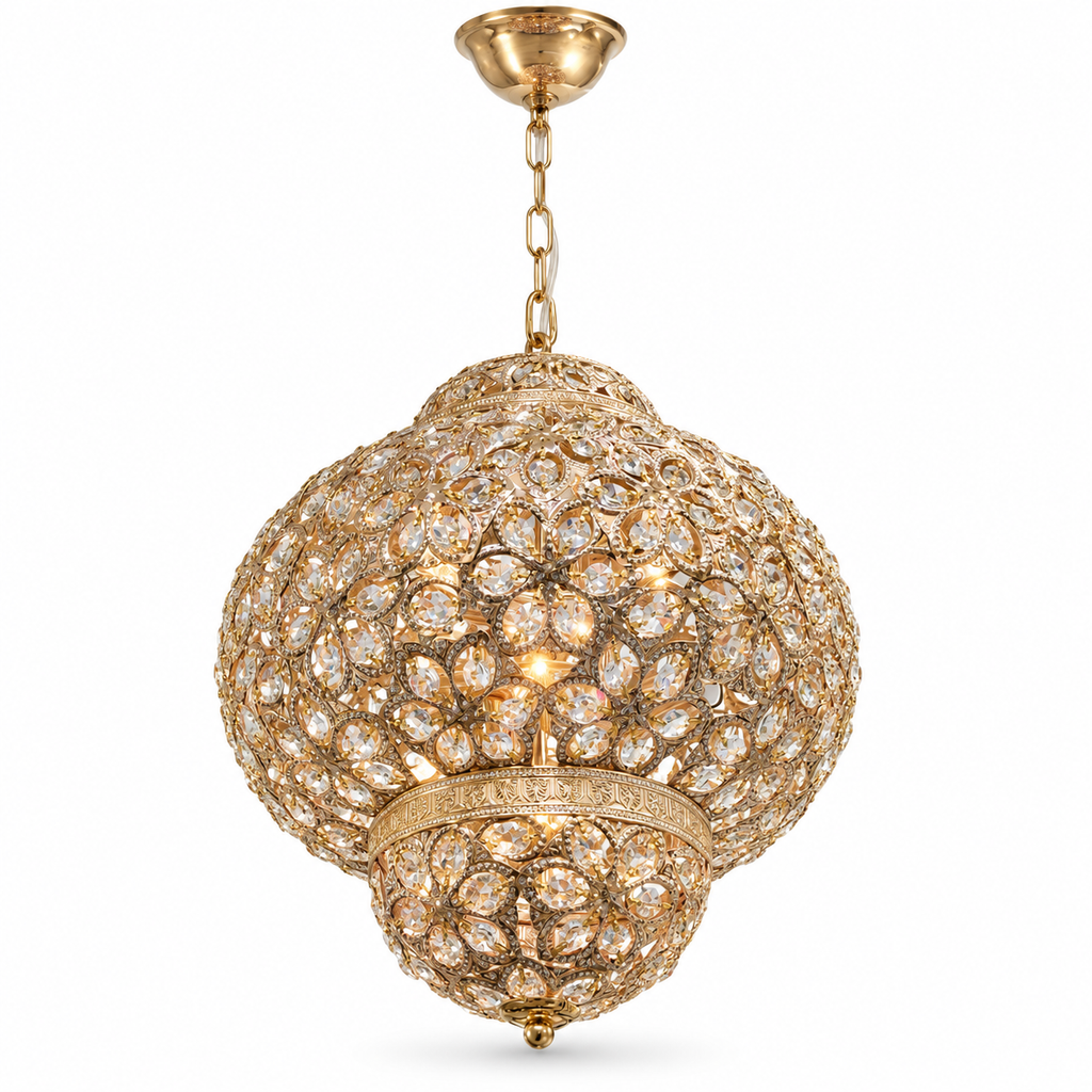 Oosterse lamp Djerba goud op witte achtergrond