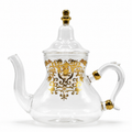 Glazen theepot Ifran Goud van 1,7 liter op witte achtergrond