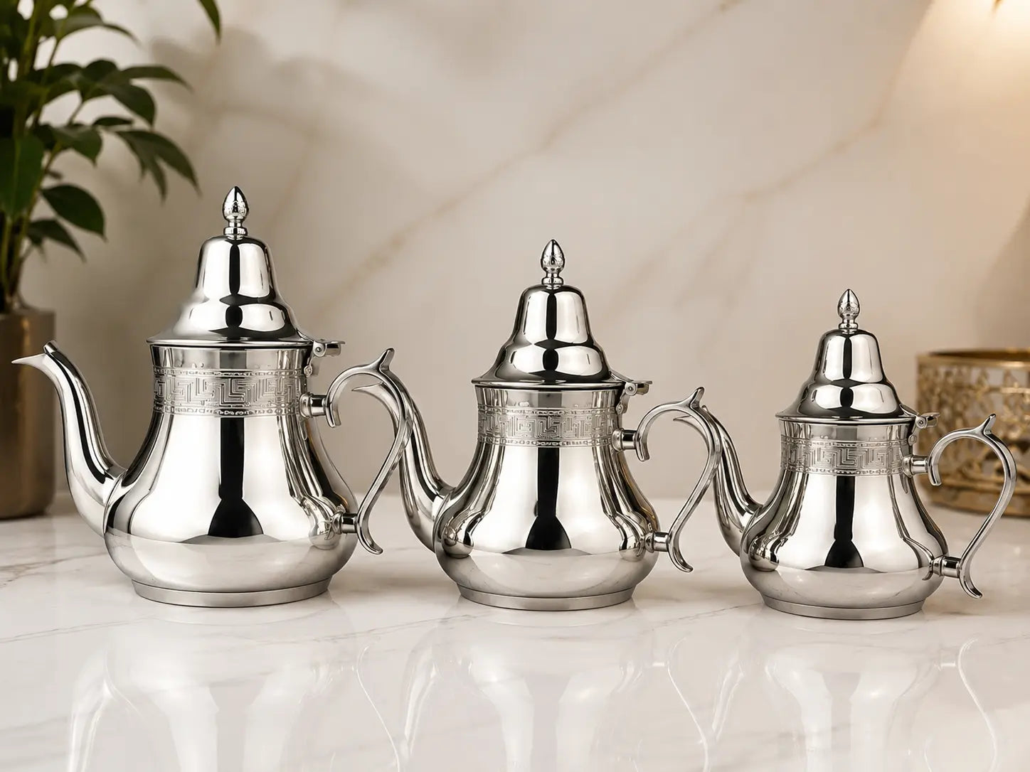 Theepot Ouarzazate RVS professionele productfoto