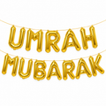 Gouden Umrah Mubarak folieballonnen set van 12 letters
