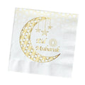 Eid Mubarak servetten Wit/goud verpakt per 12 - Bazaarwinkel